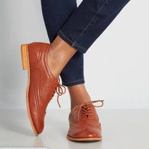 Modcloth Talking Picture Oxfords Tan SZ 8